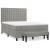 Pat box spring cu saltea, gri deschis, 140x190 cm, catifea GartenMobel Dekor