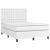 Pat box spring cu saltea, alb, 140x200 cm, piele ecologică GartenMobel Dekor