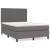 Pat box spring cu saltea, gri, 140x200 cm, piele ecologică GartenMobel Dekor