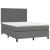 Pat box spring cu saltea, gri, 140x200 cm, piele ecologică GartenMobel Dekor