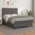 Pat box spring cu saltea, gri, 140x200 cm, piele ecologică GartenMobel Dekor