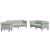 Set de canapele, 3 piese, gri deschis, catifea GartenMobel Dekor