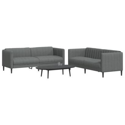 Set de canapele, 2 piese, gri închis, material textil GartenMobel Dekor