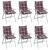 Perne scaun cu spătar mic, 6 buc., roșu carouri, textil oxford GartenMobel Dekor