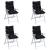 Perne scaun cu spătar mic, 4 buc., negru carouri, textil oxford GartenMobel Dekor