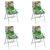 Perne scaune cu spătar jos, 4 buc., multicolor, textil oxford GartenMobel Dekor