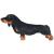 Câine din pluș de jucărie teckel, negru, XXL GartenMobel Dekor