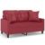 Canapea cu 2 locuri cu pernuțe, roșu vin 120 cm piele ecologică GartenMobel Dekor