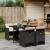 Set mobilier de grădină cu perne, 5 piese, negru, poliratan GartenMobel Dekor