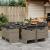Set mobilier grădină cu perne, 9 piese, gri, poliratan GartenMobel Dekor
