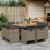 Set mobilier grădină cu perne, 9 piese, gri, poliratan GartenMobel Dekor