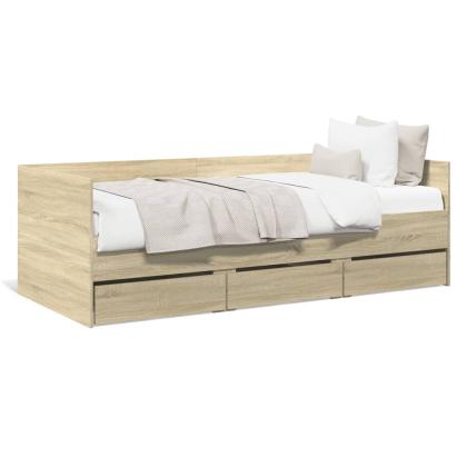 Cadru pat cu sertare, stejar sonoma, 90x200 cm, lemn prelucrat GartenMobel Dekor