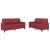 Set de canapele cu perne, 2 piese, roșu vin, piele ecologică GartenMobel Dekor