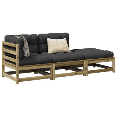 Set mobilier de grădină cu perne, 5 piese, lemn de pin tratat GartenMobel Dekor