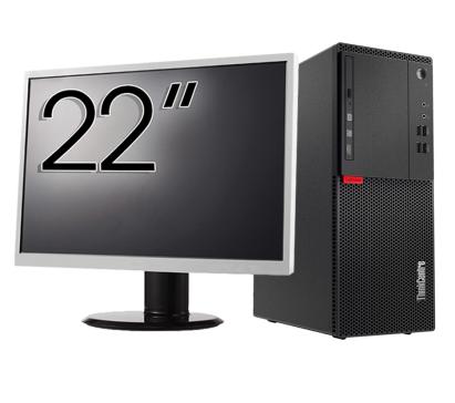 Pachet Second Hand Calculator LENOVO M710T Tower, Intel Core i3-6100 3.70GHz, 8GB DDR4, 256GB SSD, DVD-ROM + Monitor 22 Inch NewTechnology Media