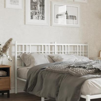 Tăblie de pat metalică, alb, 150 cm GartenMobel Dekor