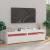 Comode TV cu lumini LED, 2 buc., alb extralucios, 75x35x40 cm GartenMobel Dekor