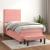 Pat box spring cu saltea, roz, 80x200 cm, catifea GartenMobel Dekor