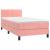 Pat box spring cu saltea, roz, 80x200 cm, catifea GartenMobel Dekor