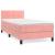 Pat box spring cu saltea, roz, 80x200 cm, catifea GartenMobel Dekor
