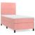 Pat box spring cu saltea, roz, 80x200 cm, catifea GartenMobel Dekor