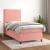 Pat box spring cu saltea, roz, 80x200 cm, catifea GartenMobel Dekor