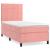 Pat box spring cu saltea, roz, 80x200 cm, catifea GartenMobel Dekor