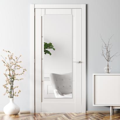 Oglinda de perete Lesina plastic alb [en.casa] HausGarden Leisure