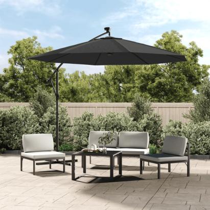 vida XL Pânză de schimb umbrelă de soare consolă, antracit, 350 cm GartenMobel Dekor