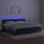 Pat cu arcuri, saltea și LED, bleumarin, 200x200 cm, catifea GartenMobel Dekor