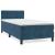 Pat box spring cu saltea, albastru închis, 90x190 cm, catifea GartenMobel Dekor