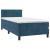 Pat box spring cu saltea, albastru închis, 90x190 cm, catifea GartenMobel Dekor