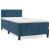 Pat box spring cu saltea, albastru închis, 90x190 cm, catifea GartenMobel Dekor