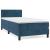 Pat box spring cu saltea, albastru închis, 90x190 cm, catifea GartenMobel Dekor