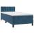 Pat box spring cu saltea, albastru închis, 90x190 cm, catifea GartenMobel Dekor