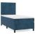 Pat box spring cu saltea, albastru închis, 90x190 cm, catifea GartenMobel Dekor
