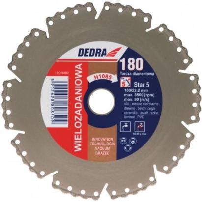 Disc diamantat segmentat, beton, taiere umeda si uscata, 180 mm, Dedra GartenVIP DiyLine