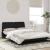 Cadru de pat cu tăblie, negru, 140x190 cm, catifea GartenMobel Dekor