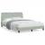 Cadru de pat cu lumini LED, gri deschis, 140x190 cm, catifea GartenMobel Dekor
