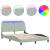 Cadru de pat cu lumini LED, gri deschis, 140x190 cm, catifea GartenMobel Dekor