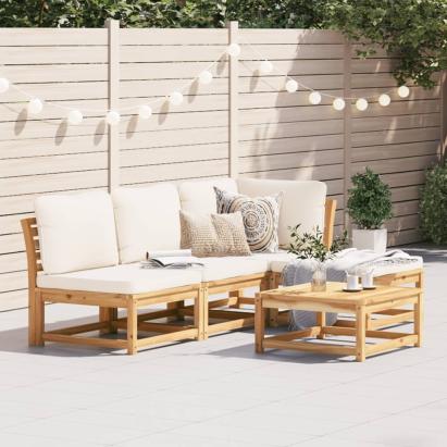 Set mobilier de grădină cu perne, 5 buc., lemn masiv acacia GartenMobel Dekor