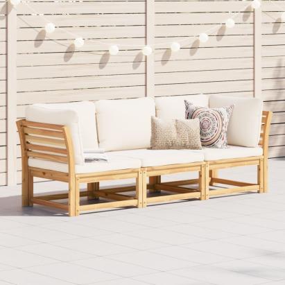 Set mobilier de grădină cu perne, 3 piese, lemn masiv acacia GartenMobel Dekor