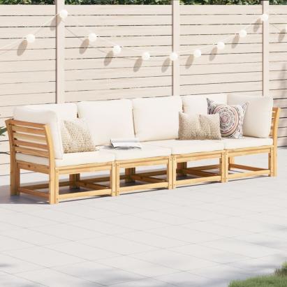Set mobilier de grădină cu perne, 4 piese, lemn masiv de acacia GartenMobel Dekor
