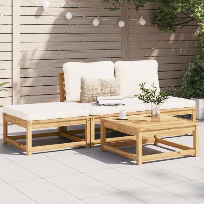 Set mobilier de grădină cu perne, 4 piese, lemn masiv de acacia GartenMobel Dekor