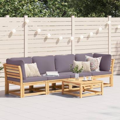 Set mobilier de grădină cu perne, 4 piese, lemn masiv de acacia GartenMobel Dekor