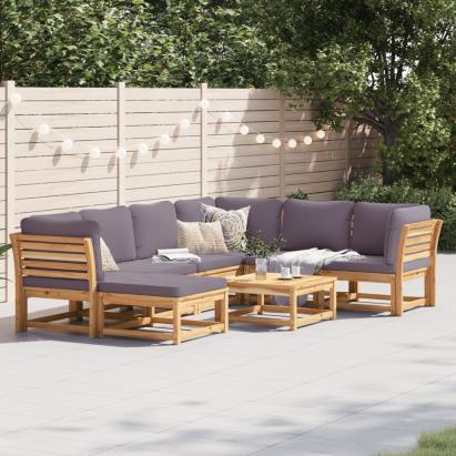 Set mobilier grădină cu perne, 8 piese, lemn masiv acacia GartenMobel Dekor