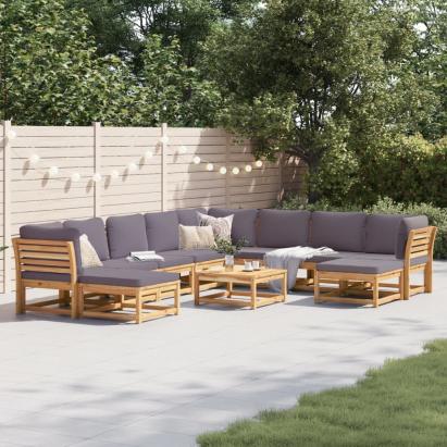 Set mobilier grădină cu perne, 11 piese, lemn masiv acacia GartenMobel Dekor