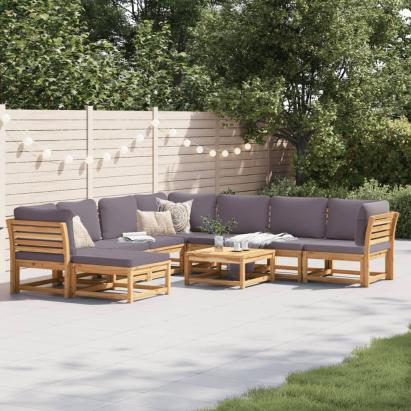 Set mobilier grădină cu perne, 9 piese, lemn masiv acacia GartenMobel Dekor
