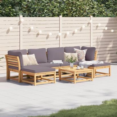 Set mobilier grădină cu perne, 7 piese, lemn masiv acacia GartenMobel Dekor