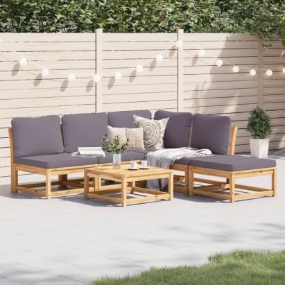 Set mobilier grădină cu perne, 6 piese, lemn masiv acacia GartenMobel Dekor
